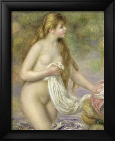 Bather with Long Hair - Pierre-Auguste Renoir painting on canvas